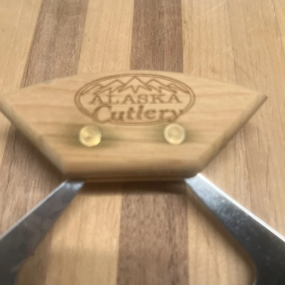 Alaska Cutlery ULU 6 Inch Knife & Wood Chopping Bowl W/ Salad Server Bear Paws